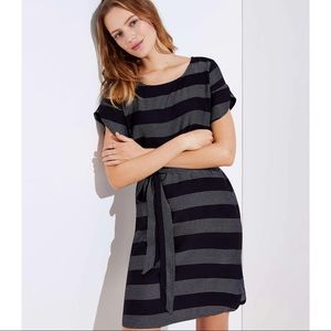 LOFT Petal Sleeve Tie Waist Dress